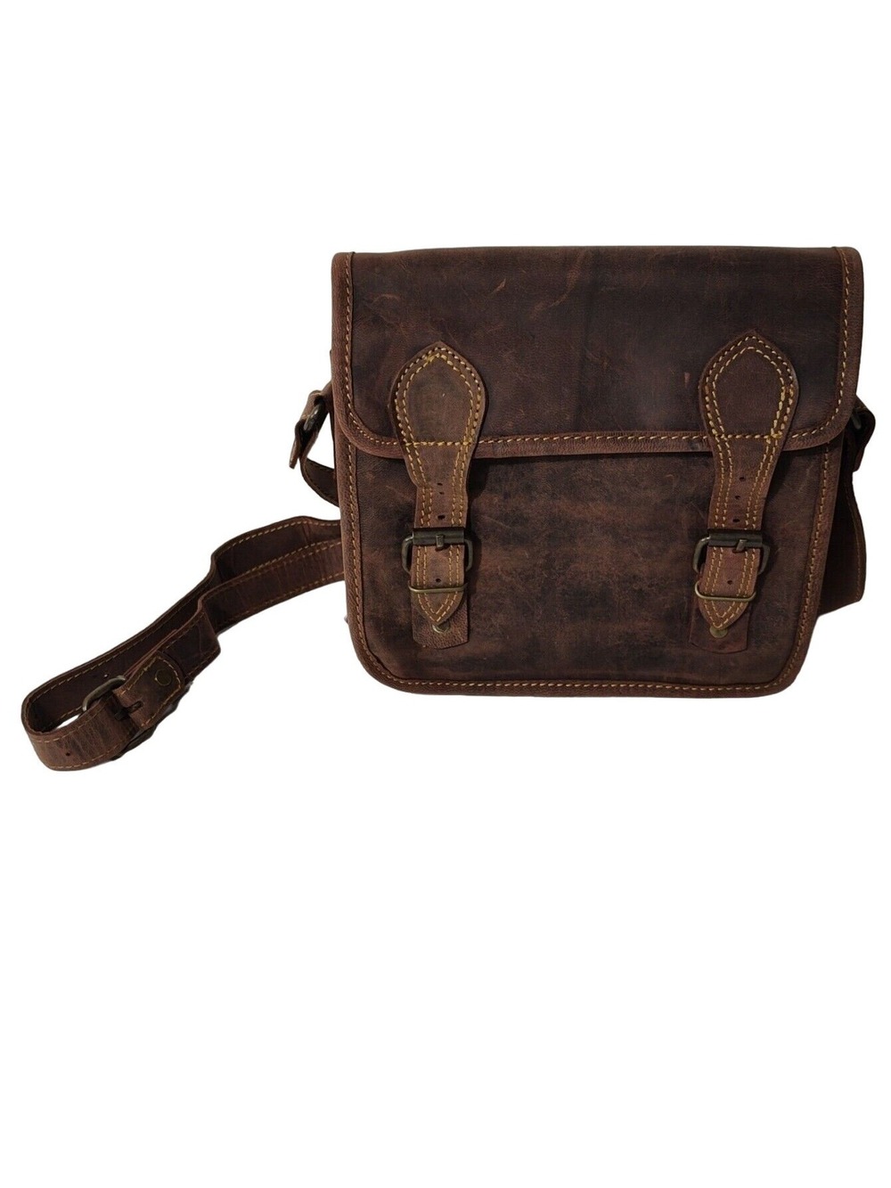 Le Papillon Brown Faux Leather Crossbody Messenger Bag Purse Satchel Handbag NEW